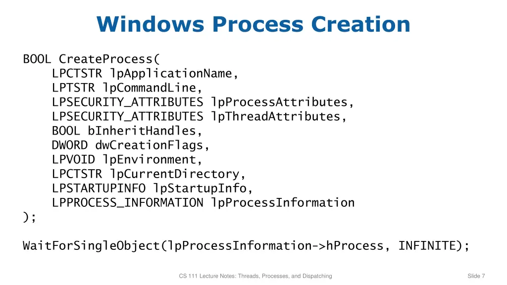 windows process creation