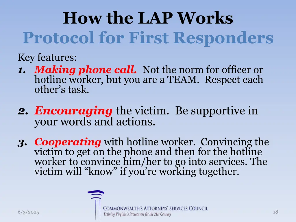 how the lap works protocol for first responders