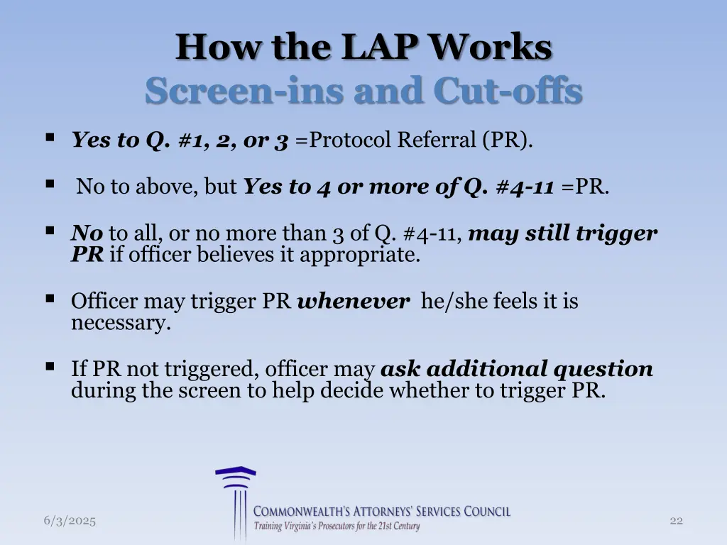 how the lap works screen ins and cut offs
