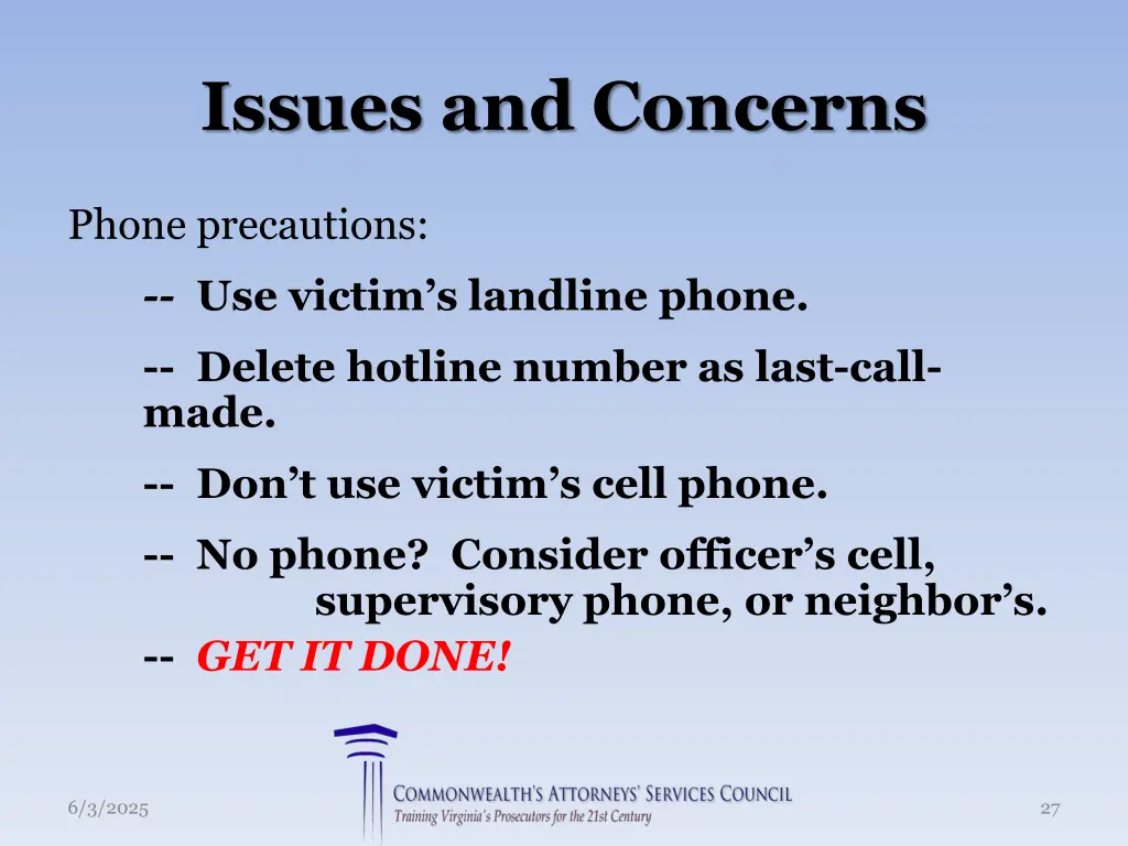issues and concerns