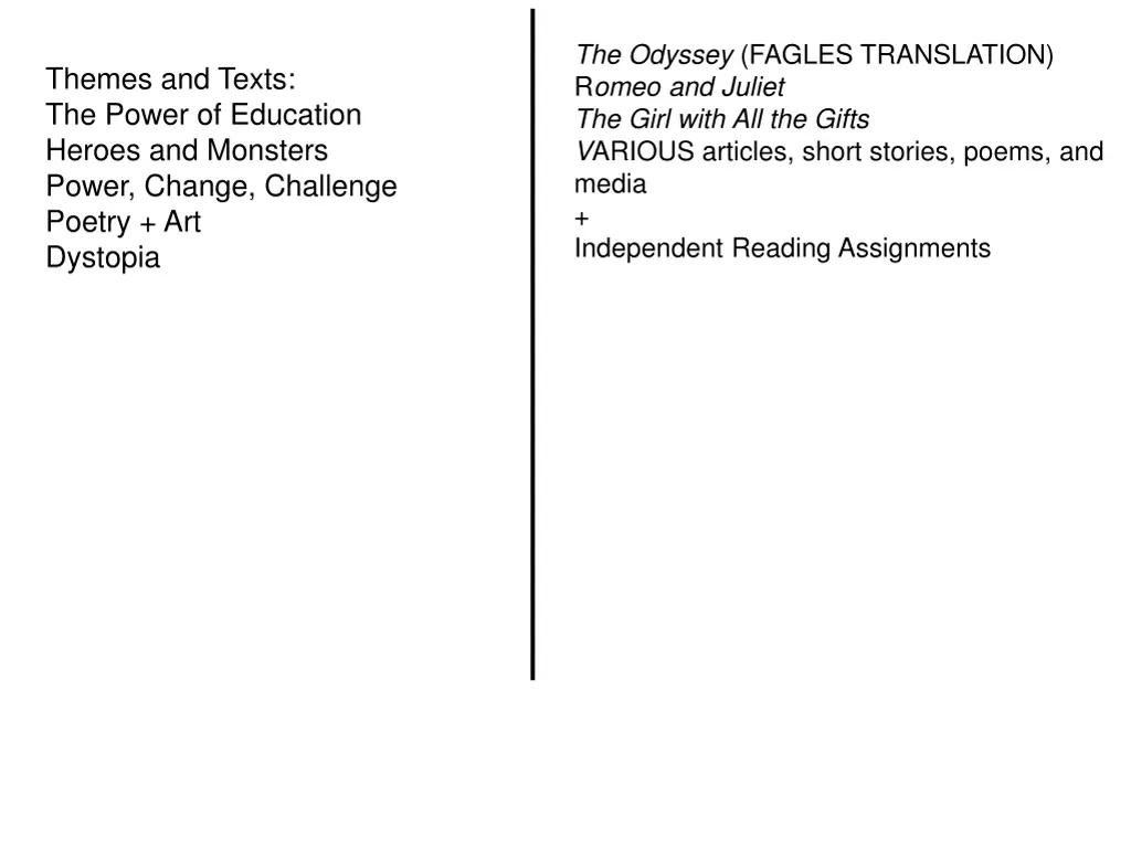 the odyssey fagles translation r omeo and juliet