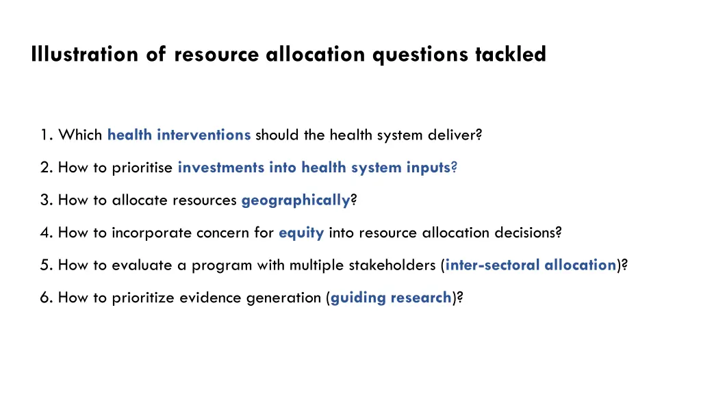 illustration of resource allocation questions