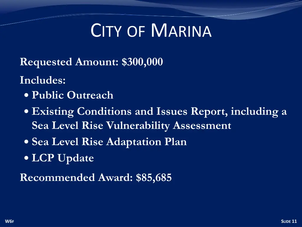 c ity of m arina