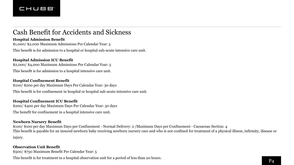 cash benefit for accidents and sickness hospital