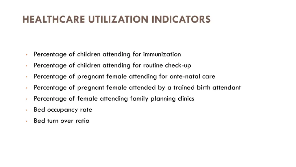 healthcare utilization indicators