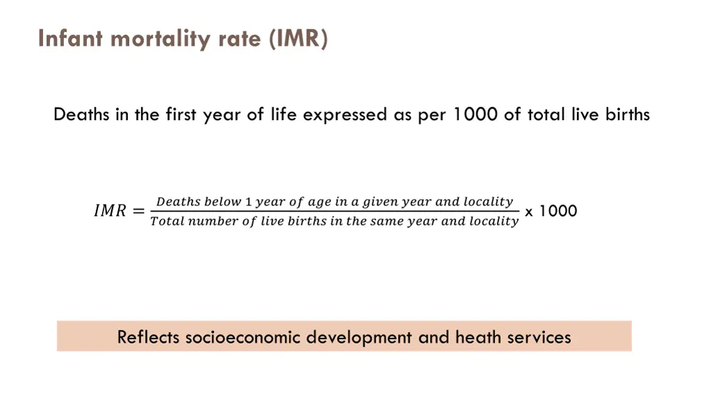infant mortality rate imr