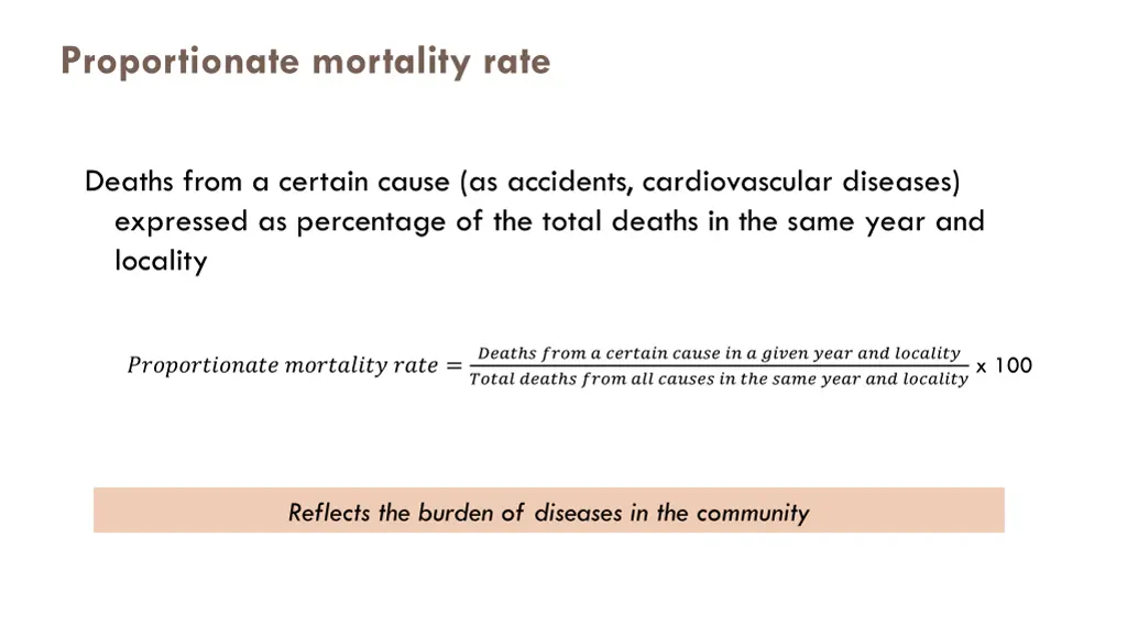proportionate mortality rate