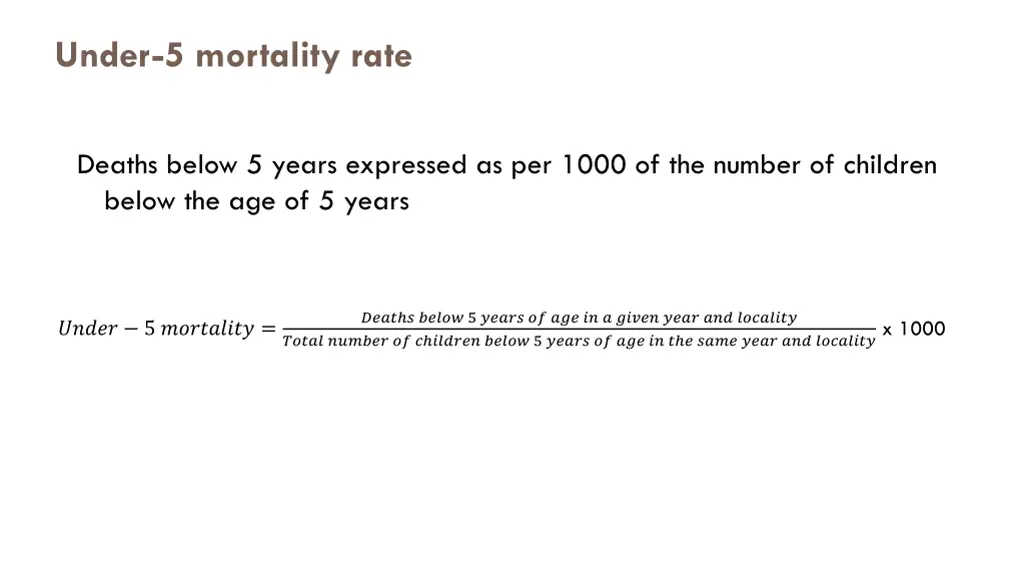 under 5 mortality rate