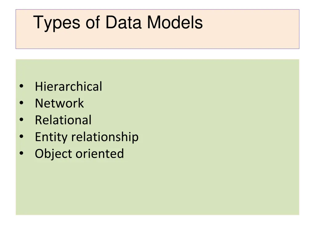 types of data models
