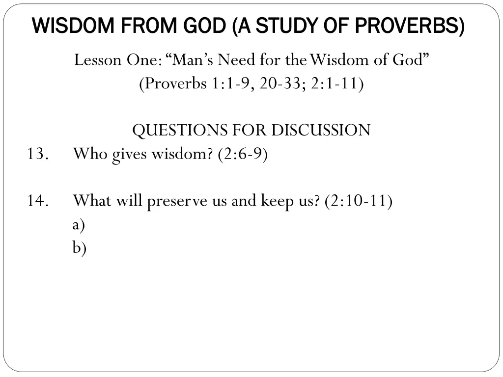 wisdom from god a study of proverbs wisdom from