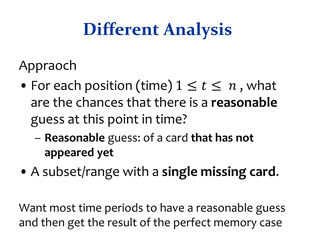 different analysis