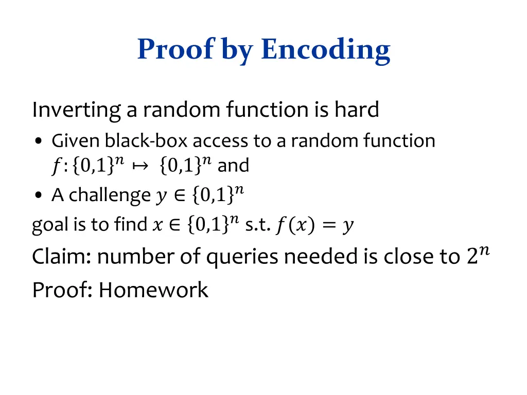 proof by encoding