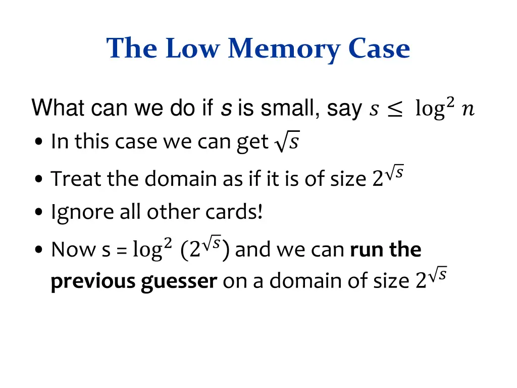 the low memory case