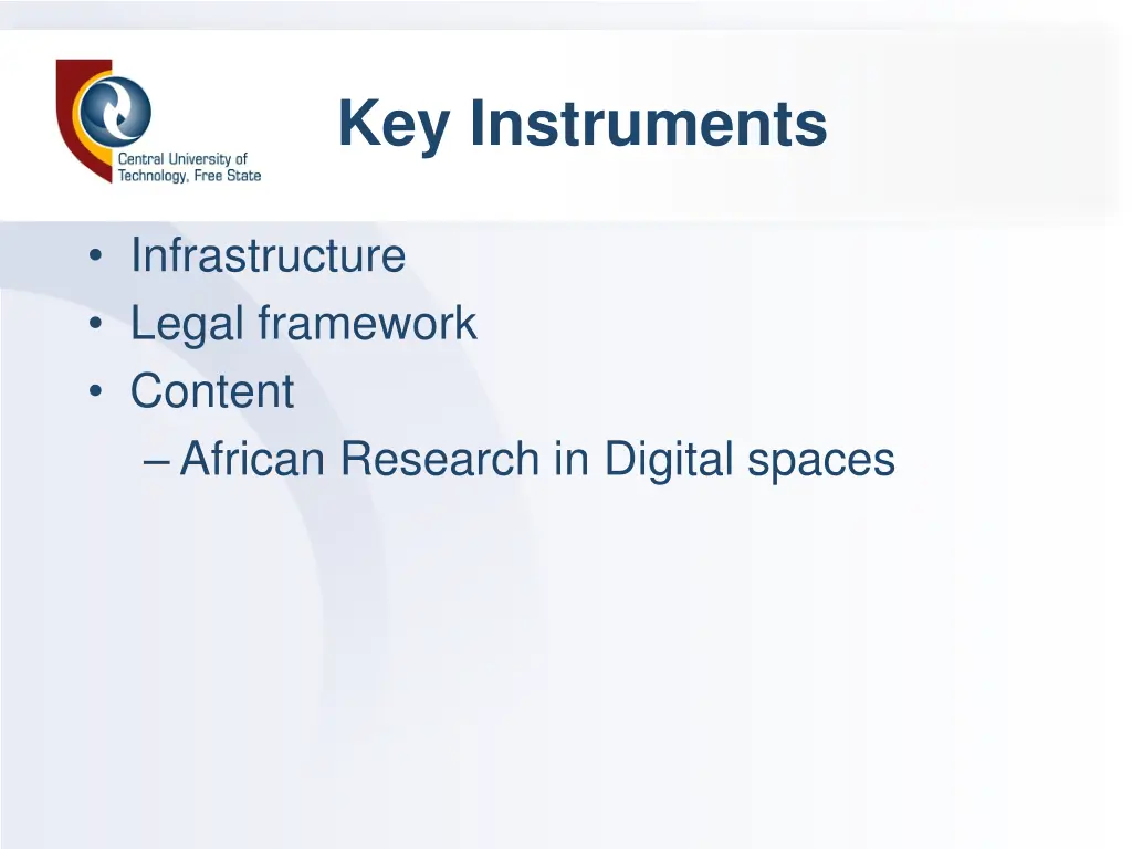 key instruments