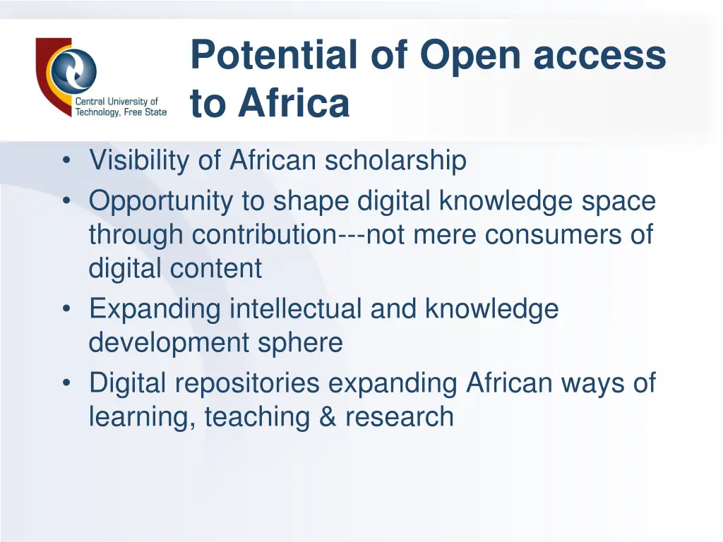 potential of open access to africa
