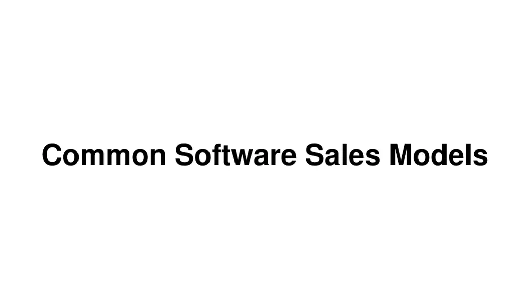 common software sales models