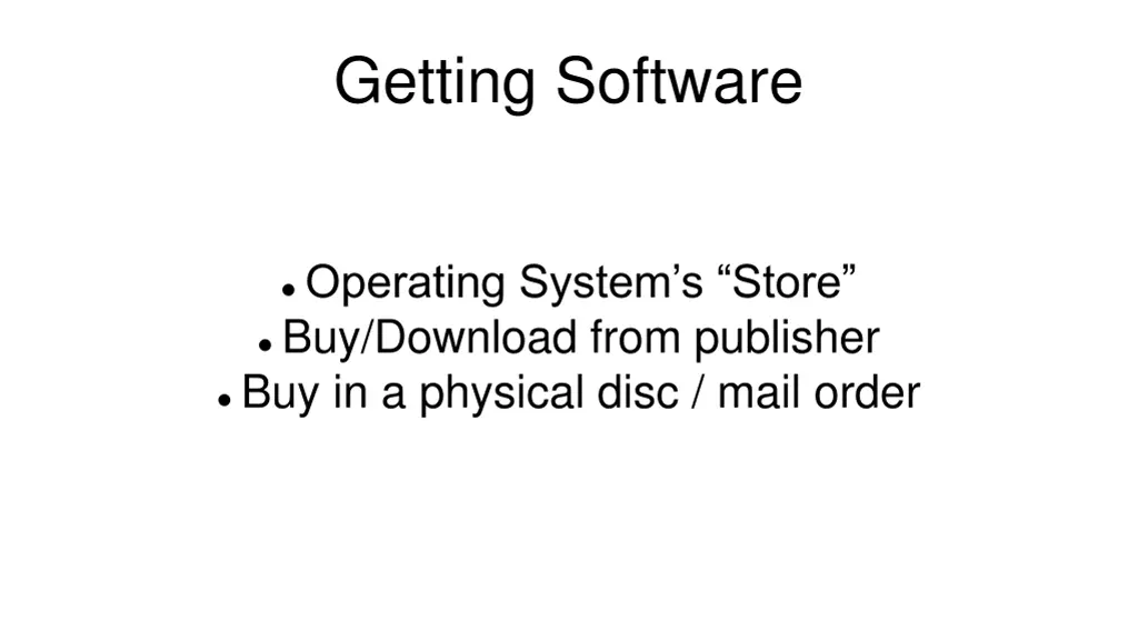 getting software