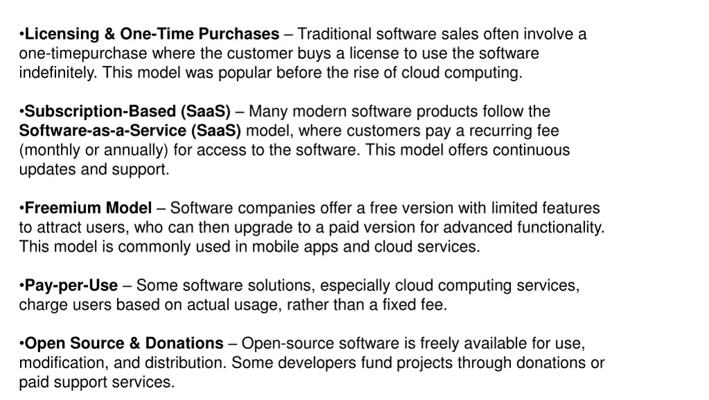 licensing one time purchases traditional software