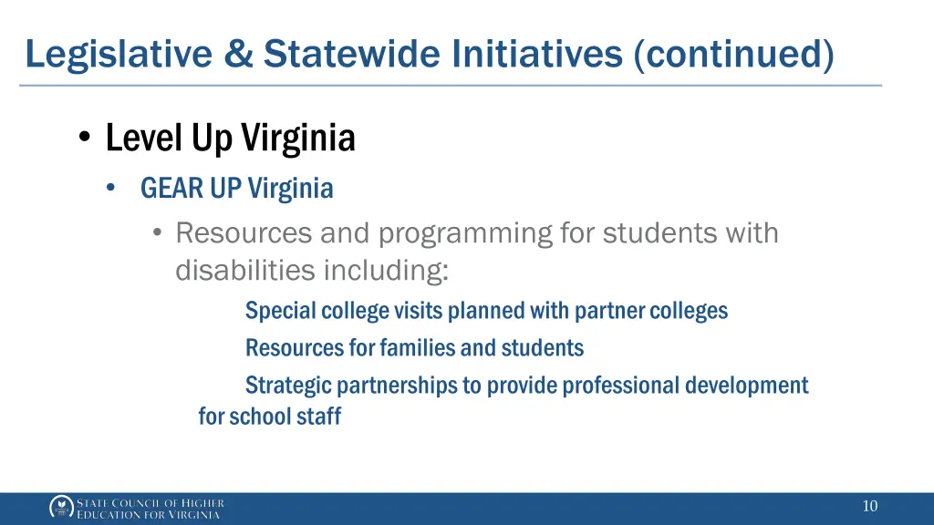 legislative statewide initiatives continued