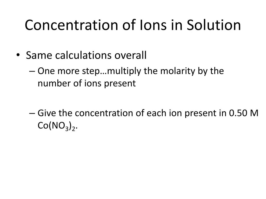 concentration of ions in solution