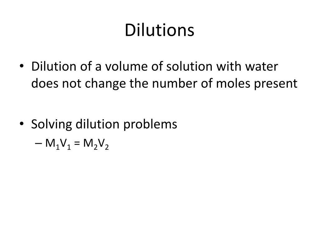 dilutions