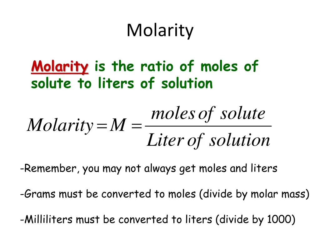 molarity