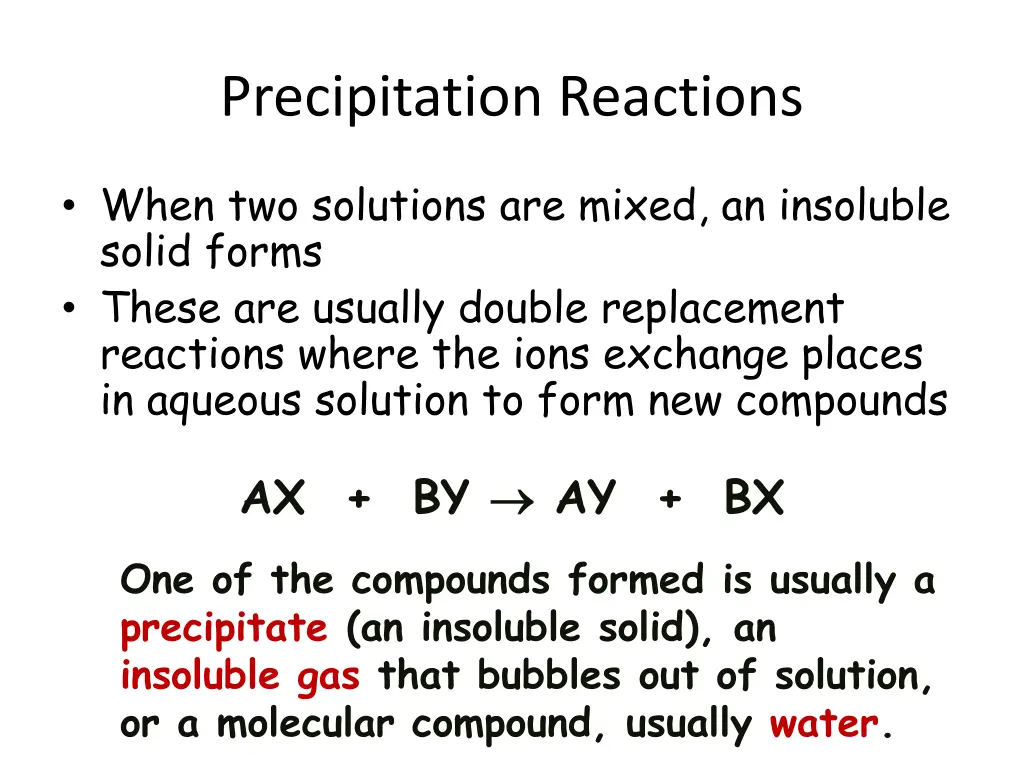 precipitation reactions