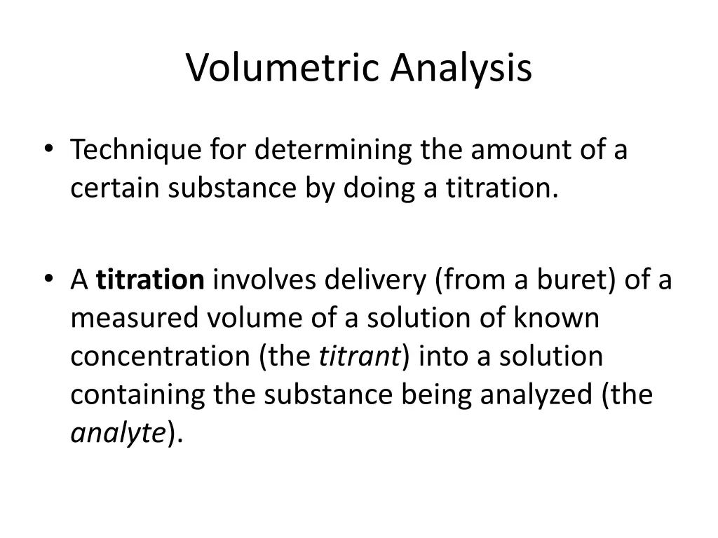 volumetric analysis