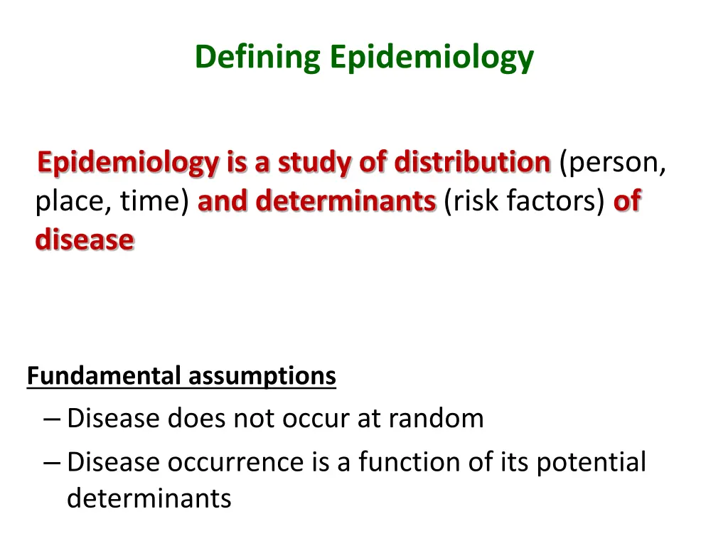 defining epidemiology