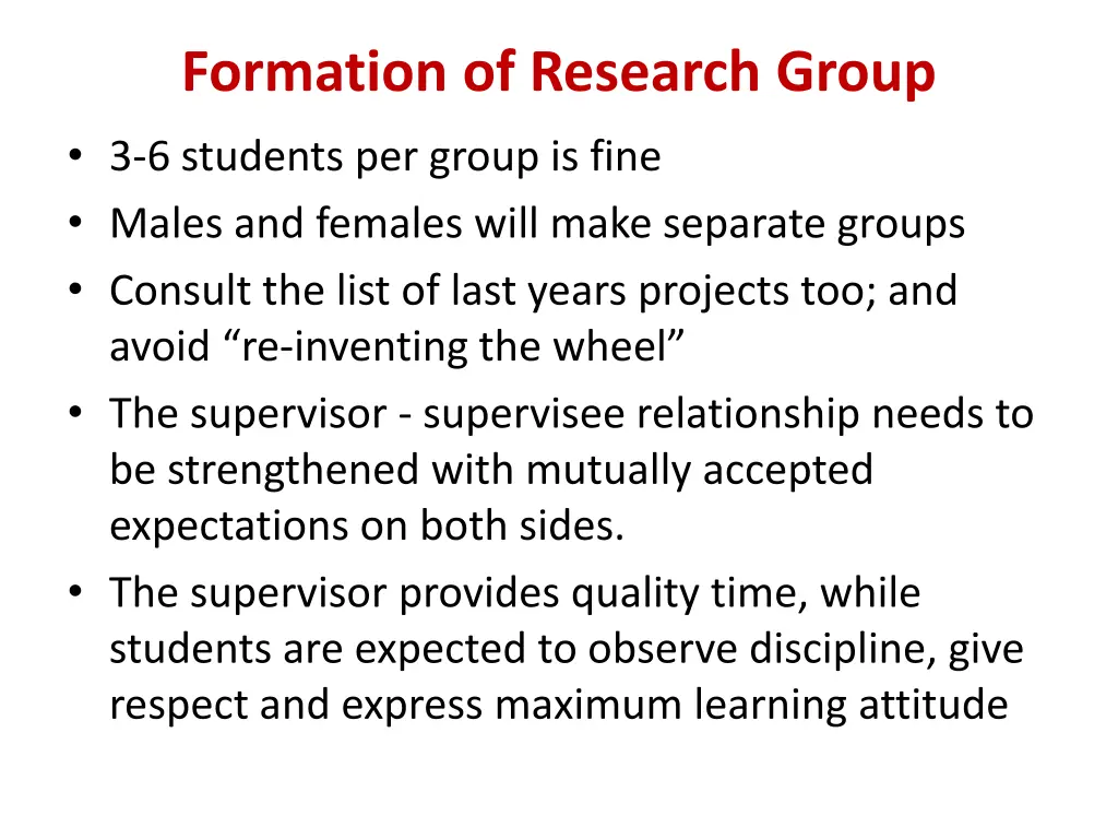 formation of research group 3 6 students