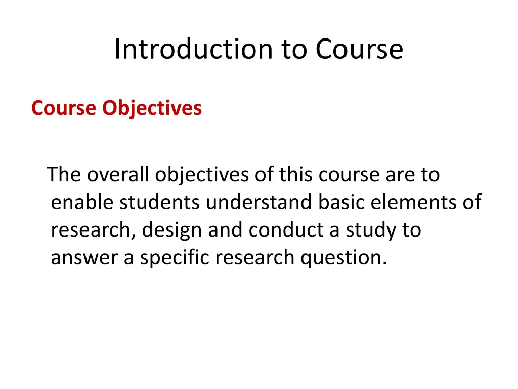 introduction to course