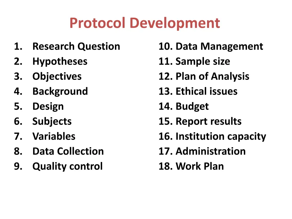 protocol development