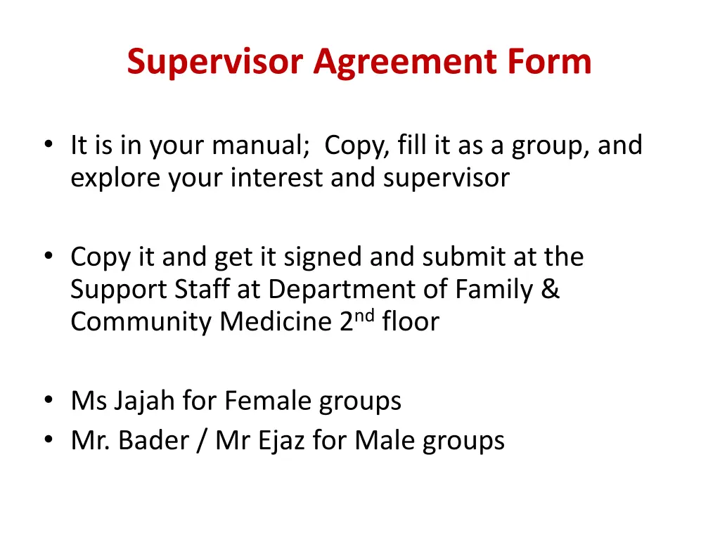 supervisor agreement form