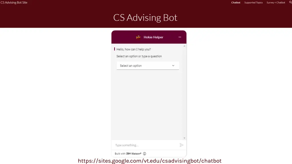 https sites google com vt edu csadvisingbot
