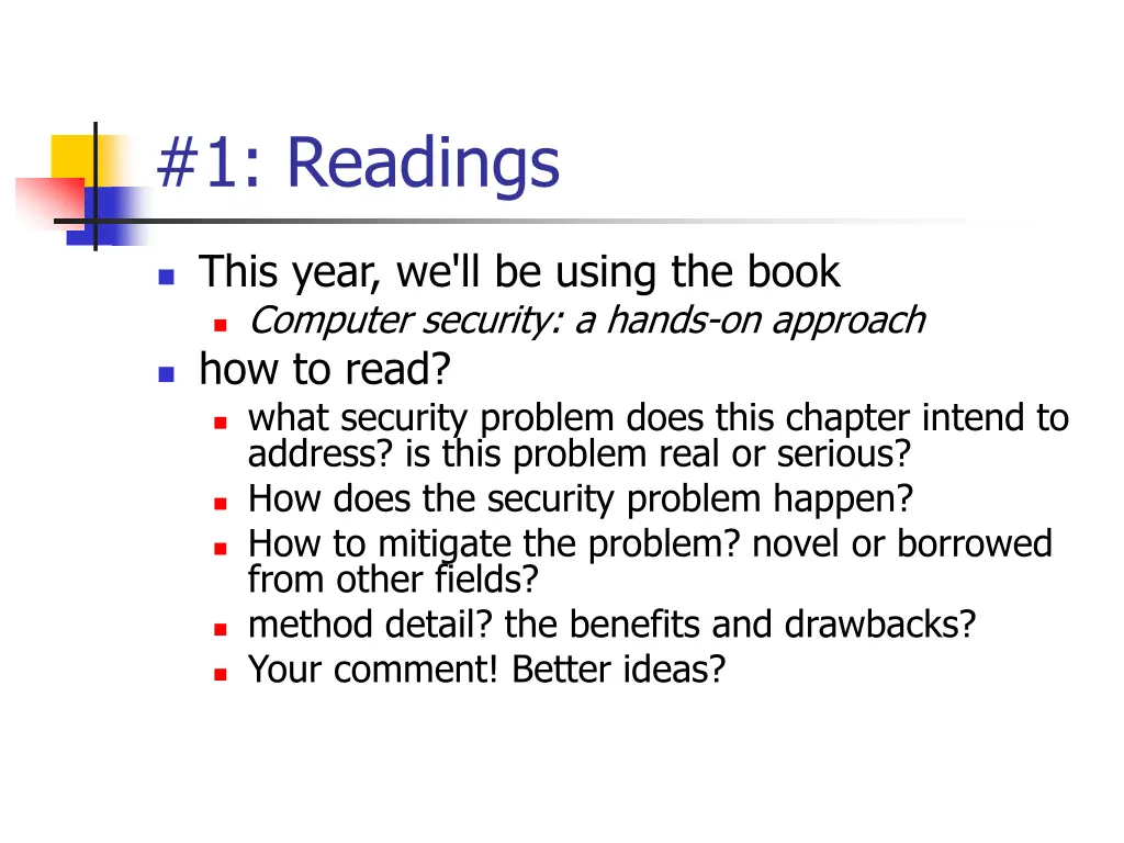 1 readings