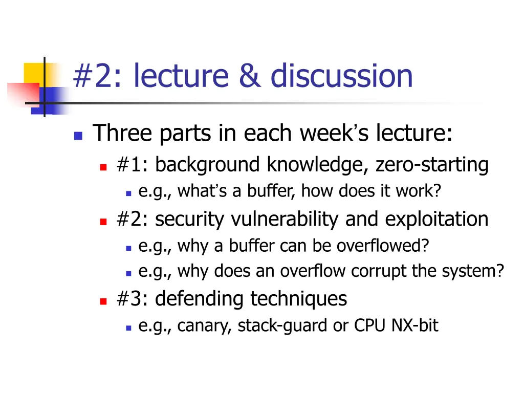 2 lecture discussion