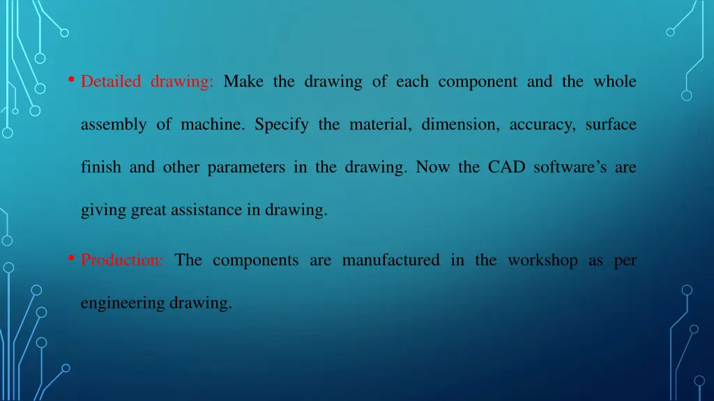 detailed drawing make the drawing of each