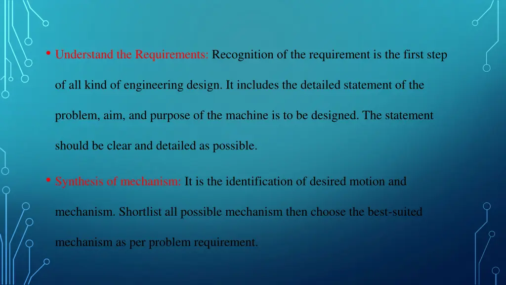 understand the requirements recognition