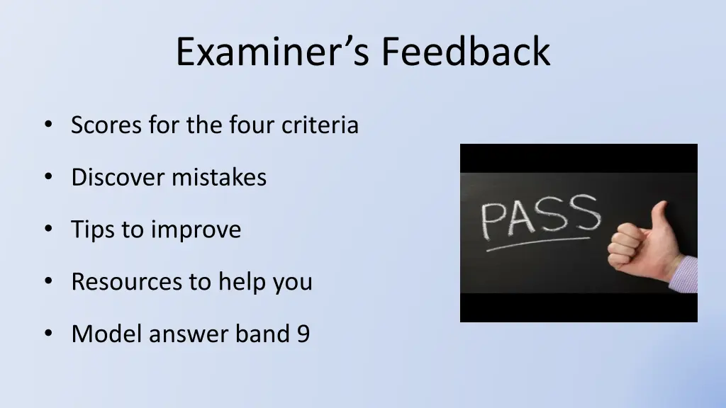 examiner s feedback