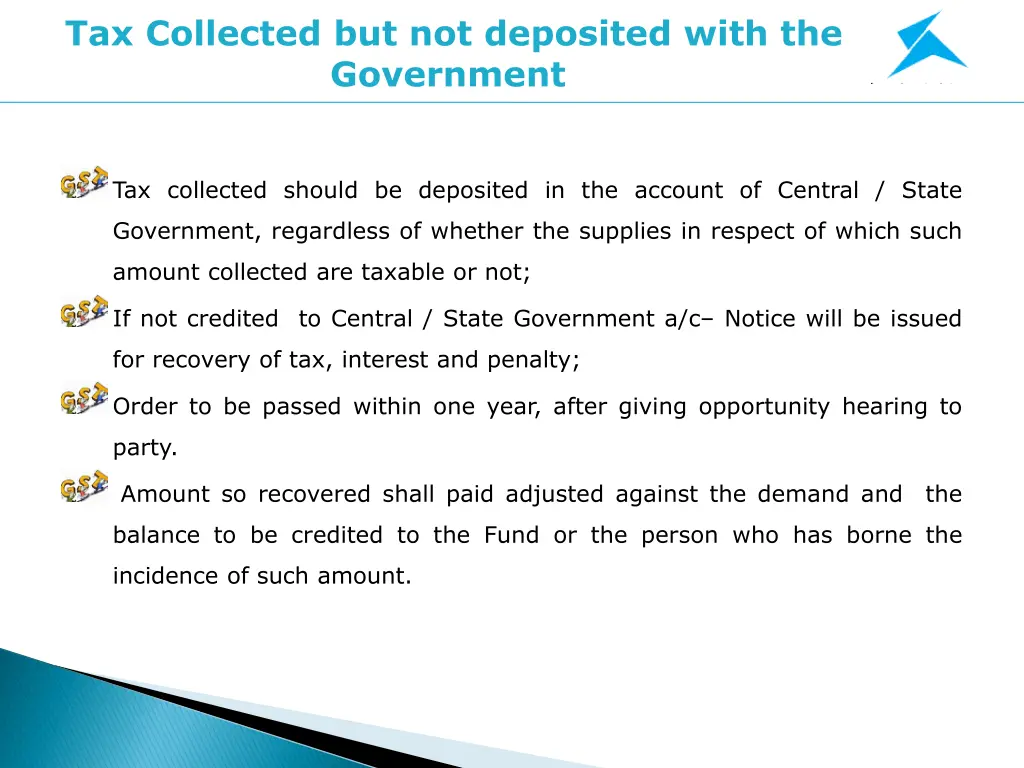 tax collected but not deposited with