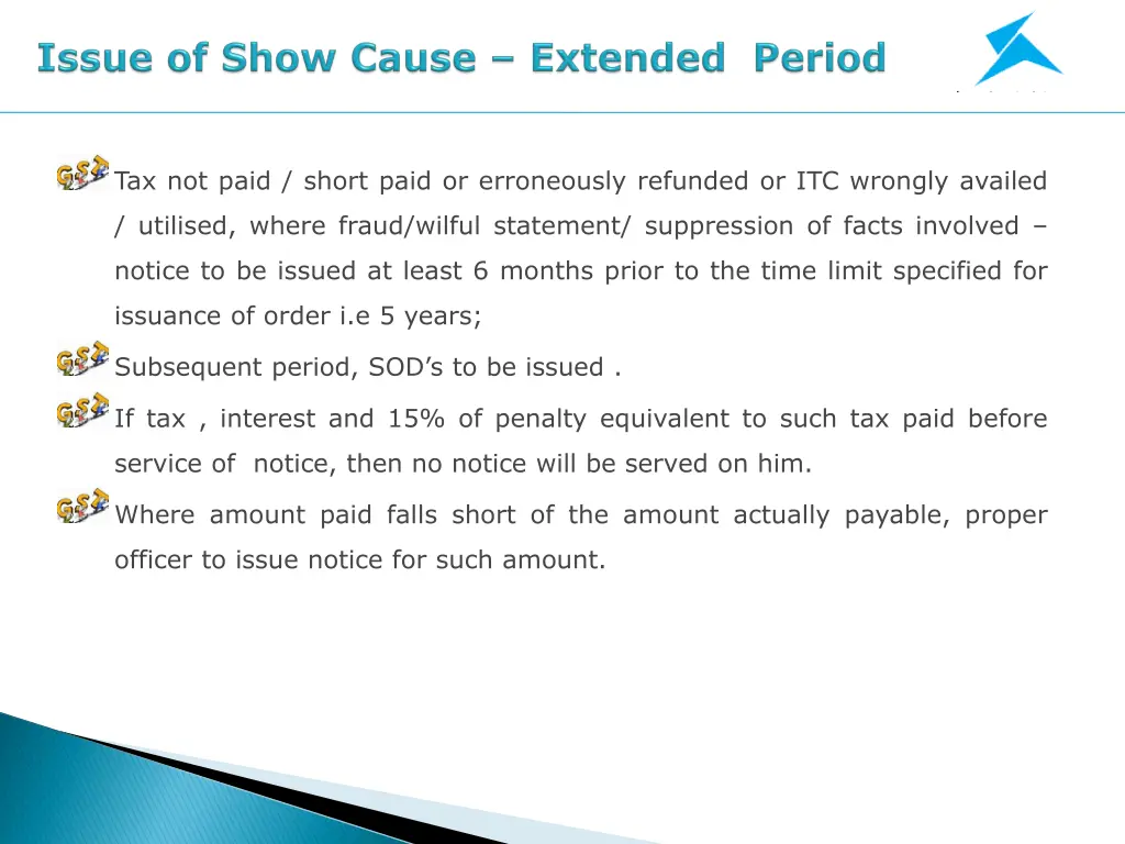 tax not paid short paid or erroneously refunded 1