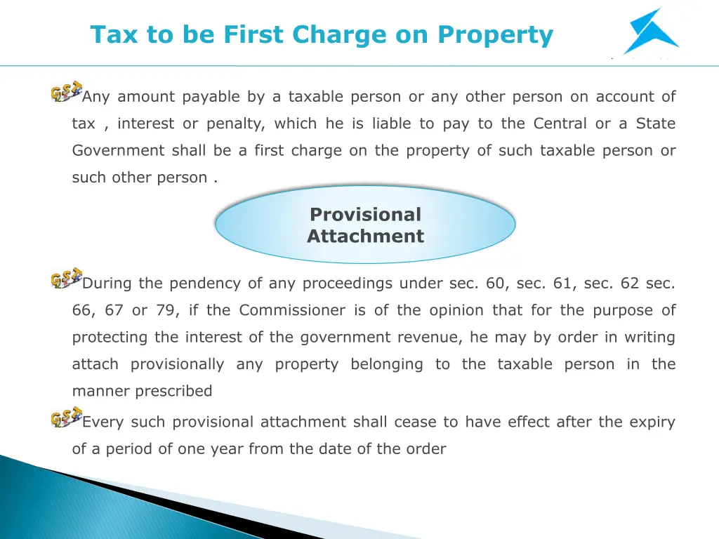 tax to be first charge on property