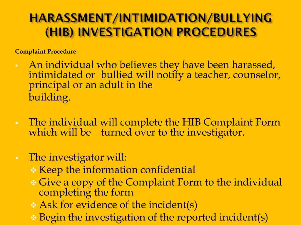 complaint procedure an individual who believes
