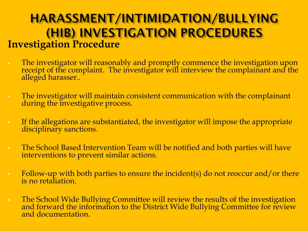 investigation procedure