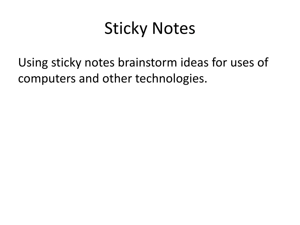 sticky notes
