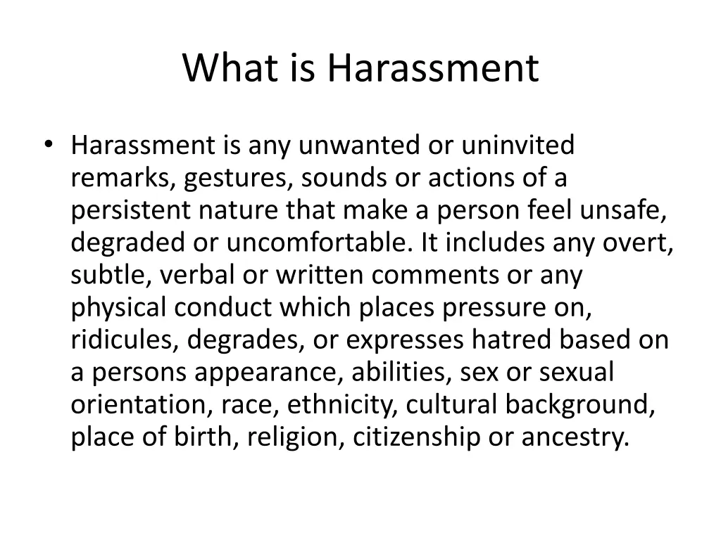 what is harassment