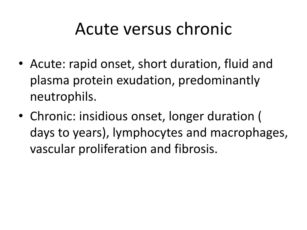 acute versus chronic