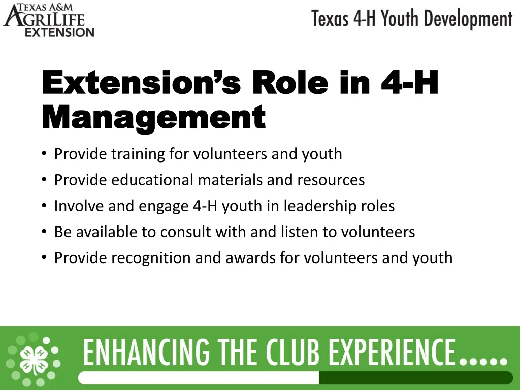 extension s role in 4 extension s role