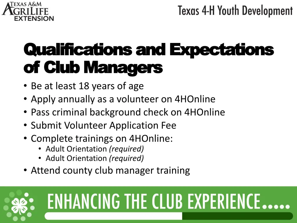 qualifications and expectations qualifications