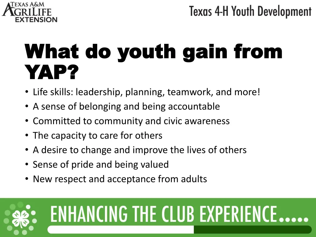 what do youth gain from what do youth gain from